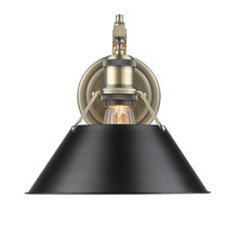  3306-1W AB-BLK - Orwell AB 1 Light Wall Sconce in Aged Brass with Matte Black shade